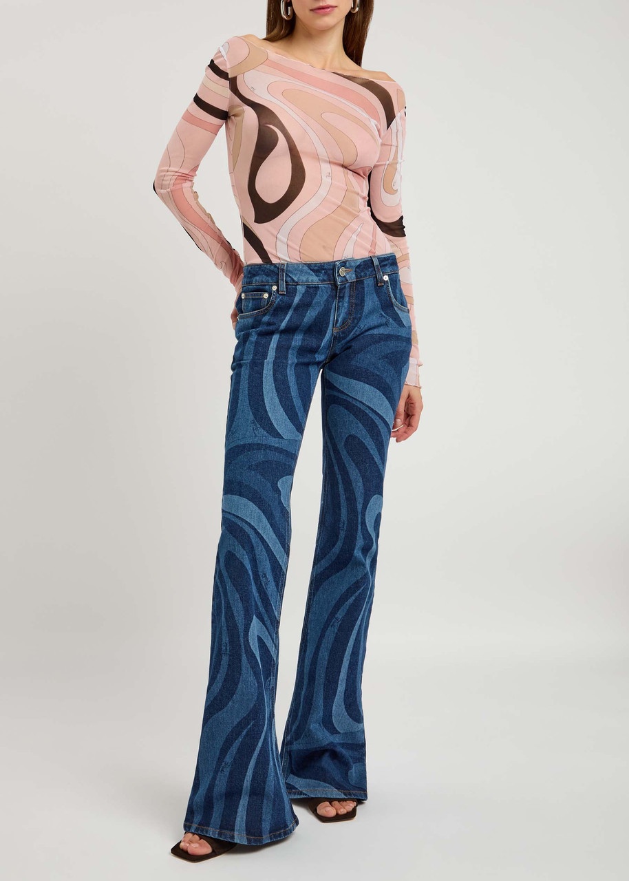 Pucci Wave-printed Flared-leg Jeans - 4