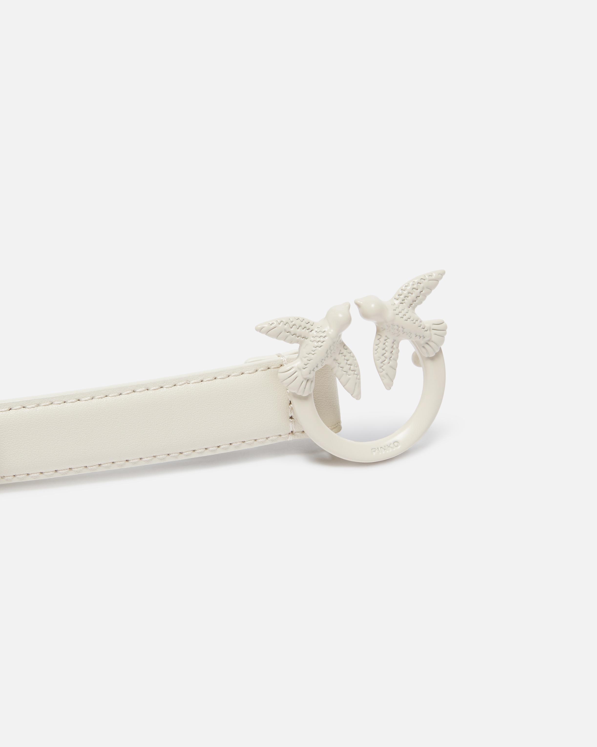 THIN COLOUR-BLOCK LOVE BIRDS LEATHER BELT 2CM - 5