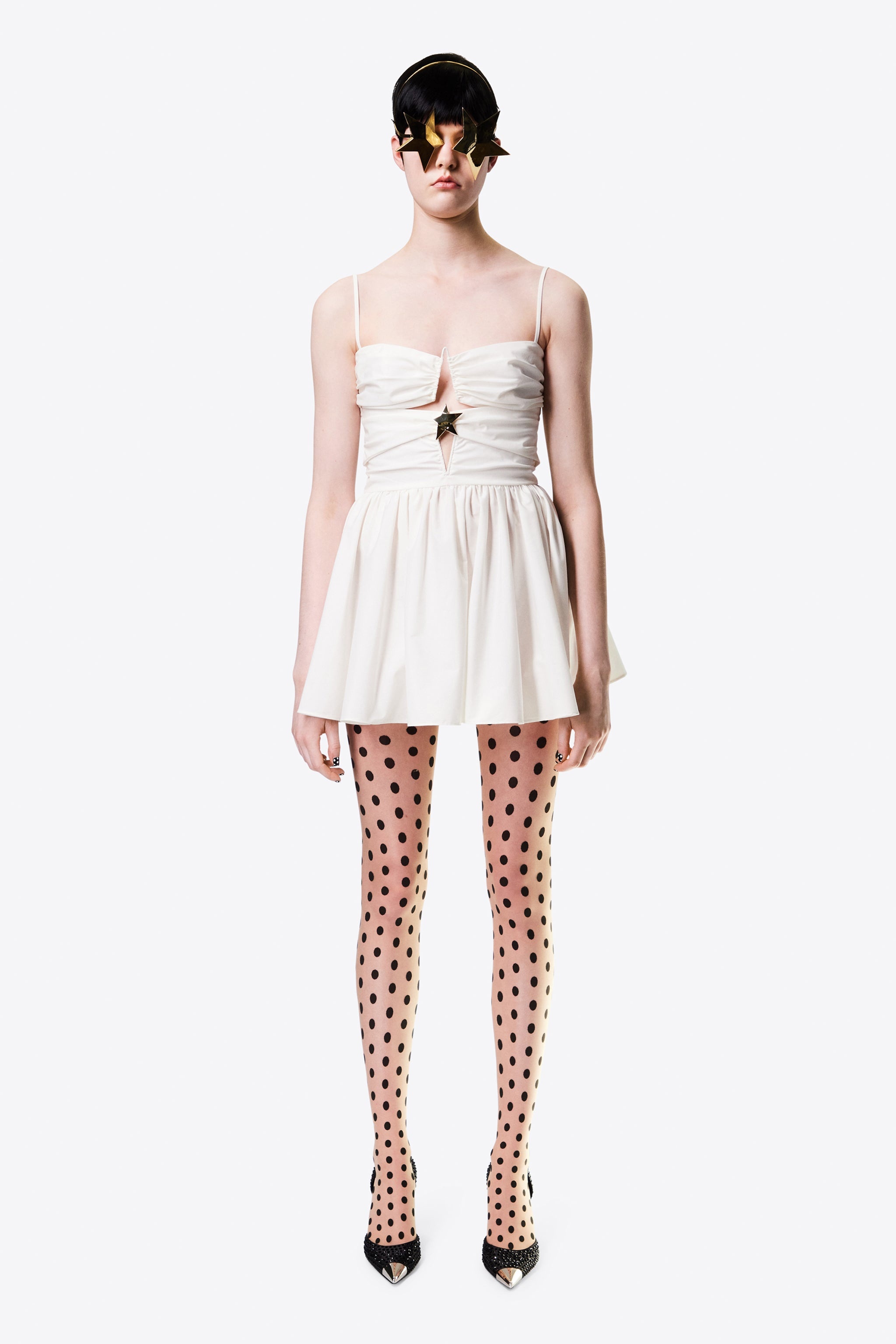 STAR CUTOUT POPLIN MINI DRESS - 4