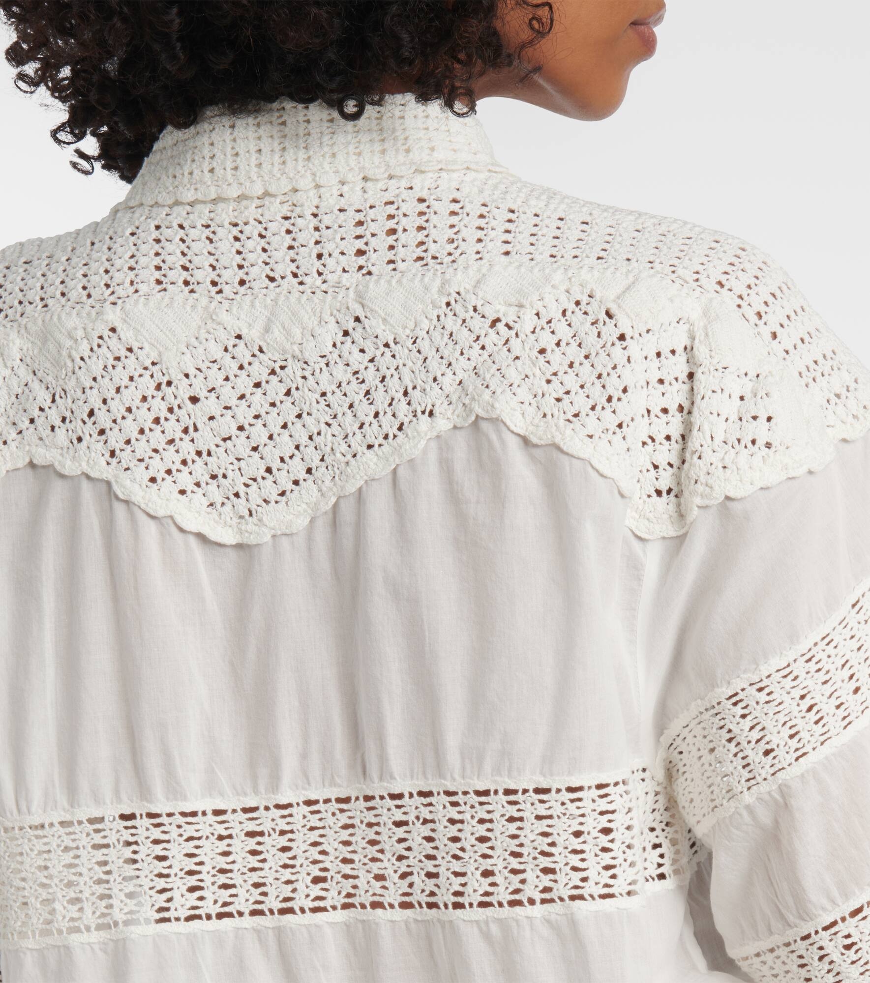 Amal paneled cotton crochet shirt - 5