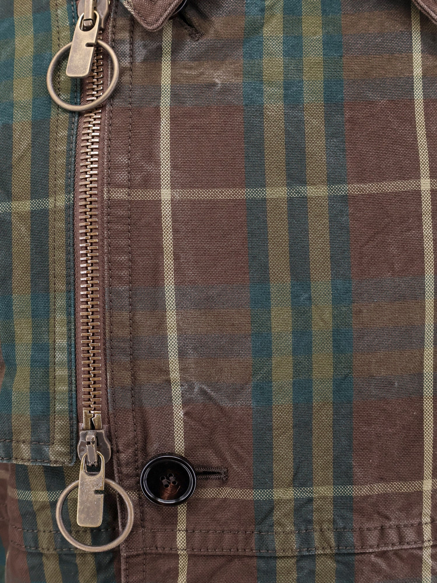 Cotton Trench With Check Motif - 3