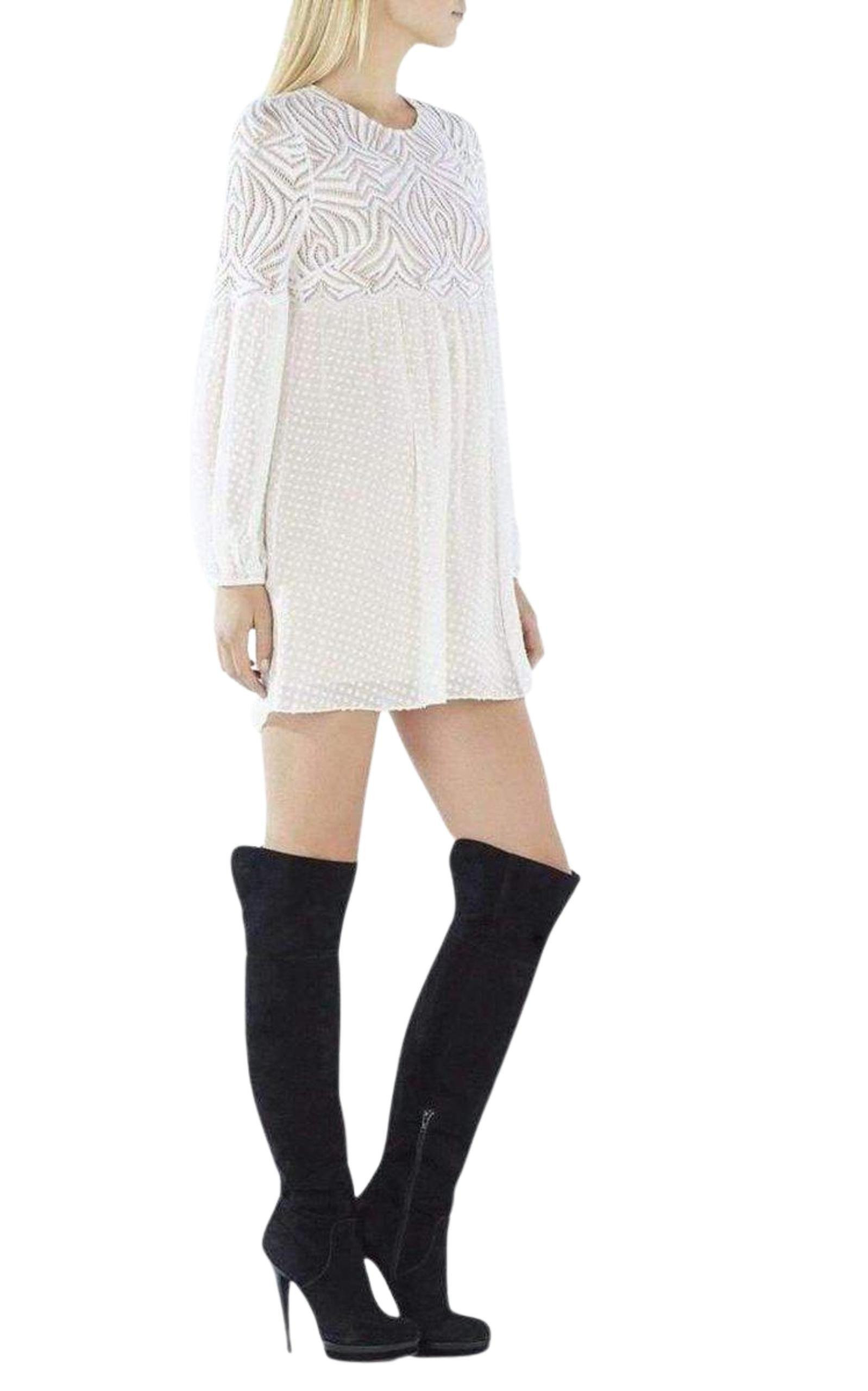 BCBGMAXAZRIA - Kitra Lace Peasant Dress - 4