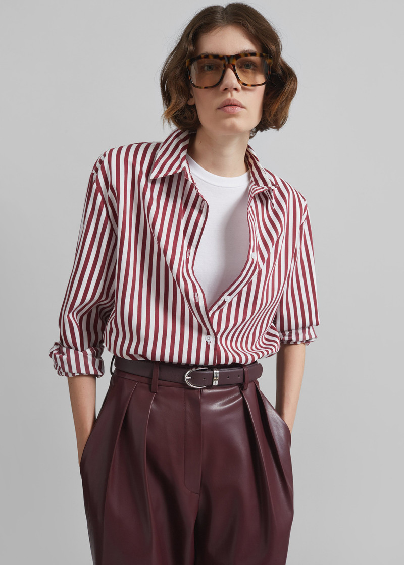 Helsinki Faux Leather Pants - Burgundy 11