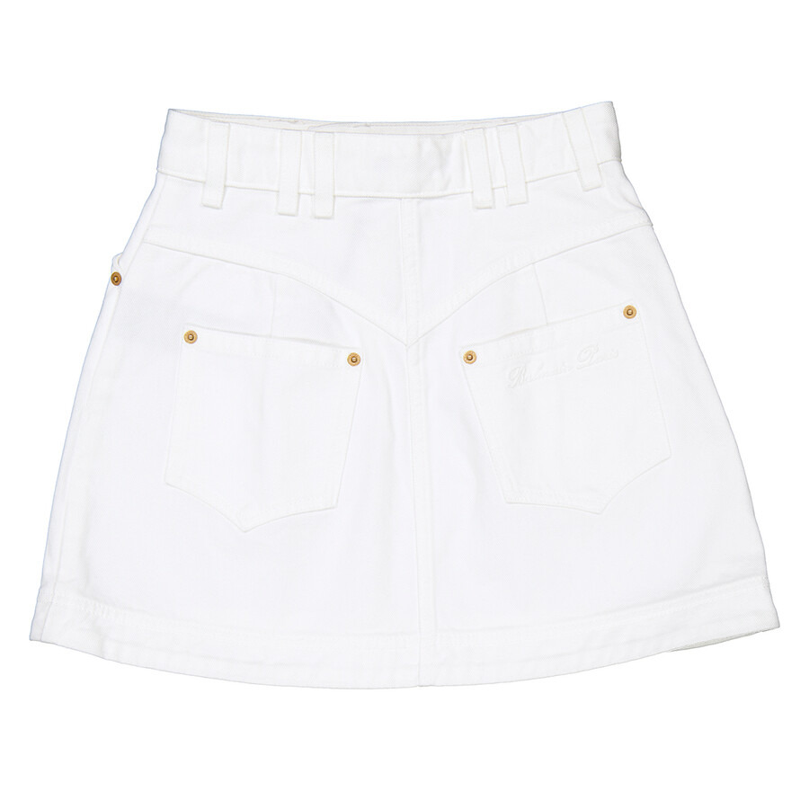 Balmain Trapeze Western Denim Mini Skirt - 7