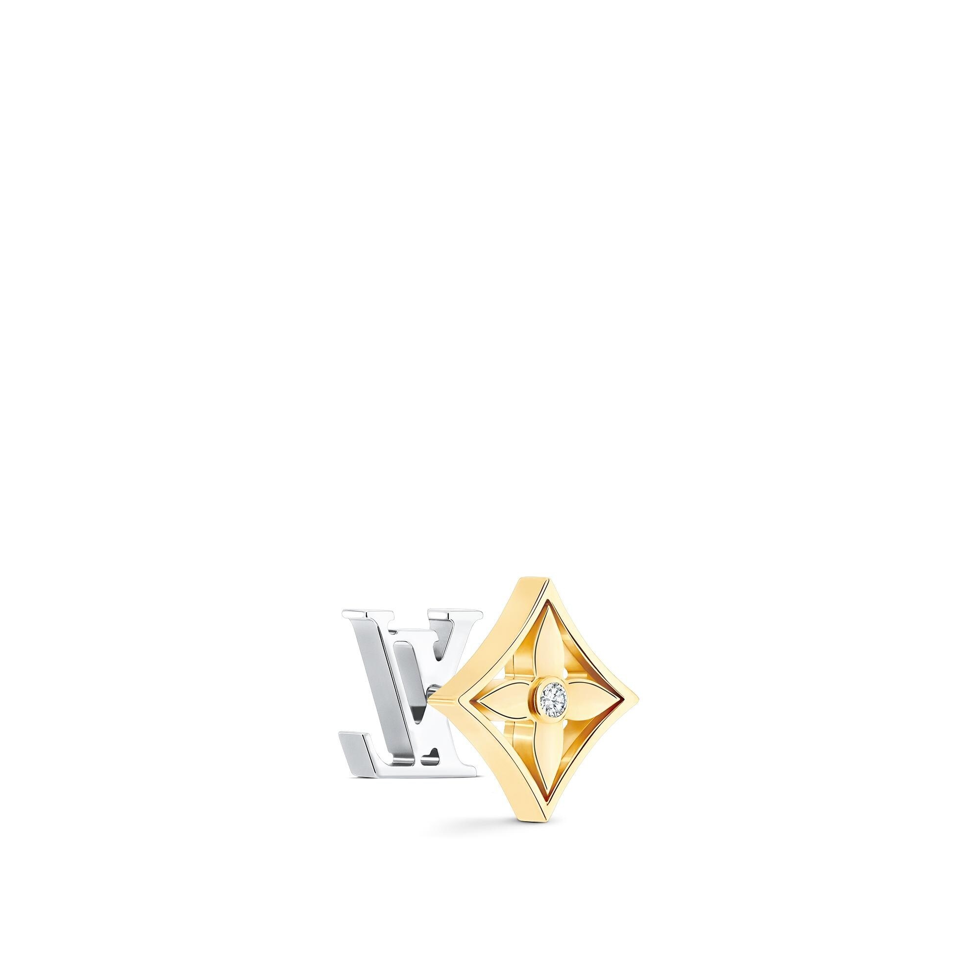Idylle Blossom LV Ear Stud, Yellow Gold & Diamond - per Unit, Gold, One Size