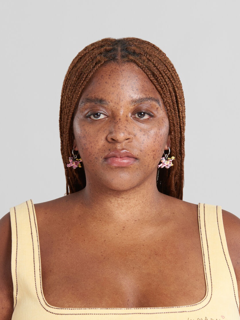 HOOK EARRINGS WITH TIGER PENDANTS - 2