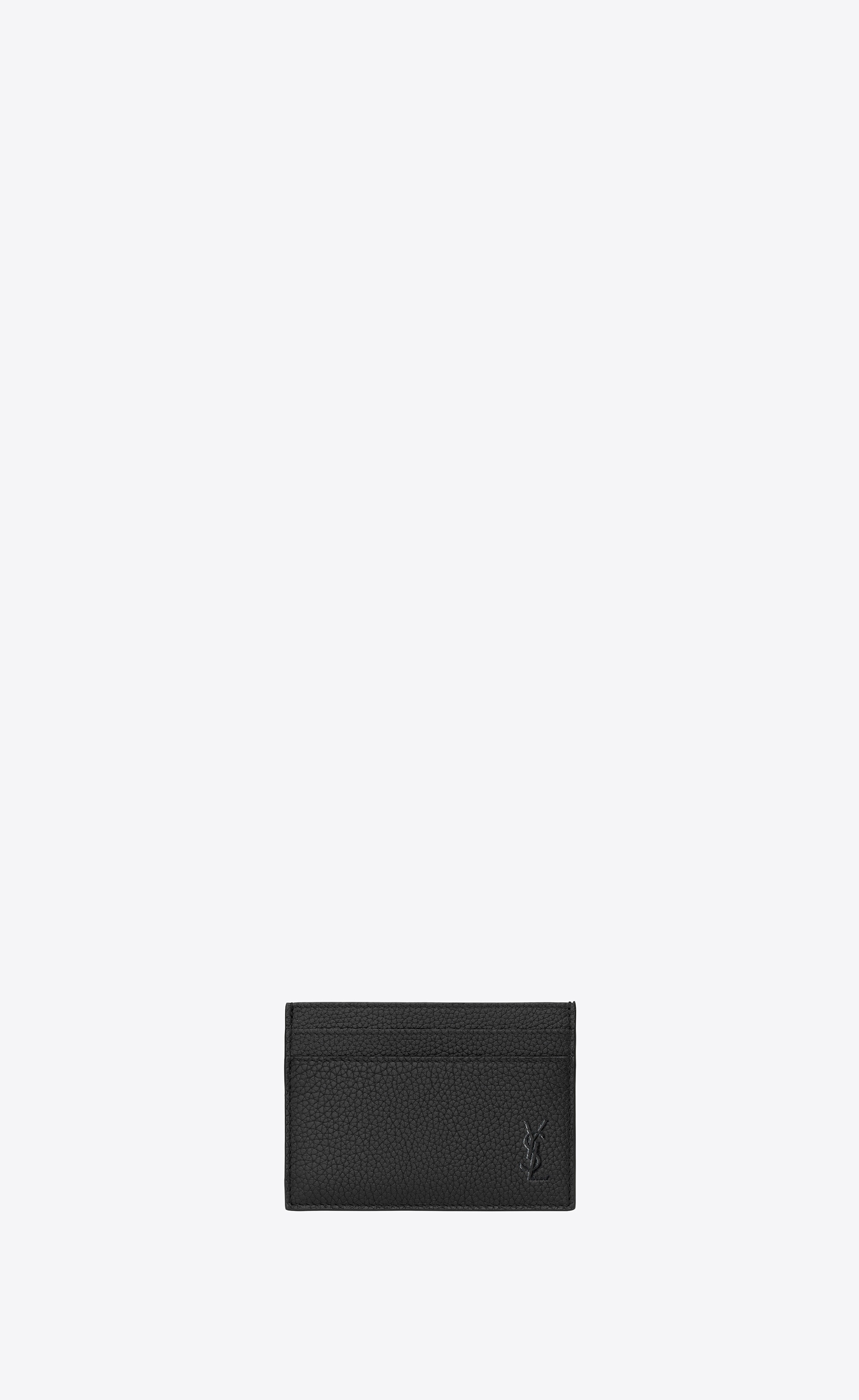 cassandre shadow saint laurent card case in grained leather - 1
