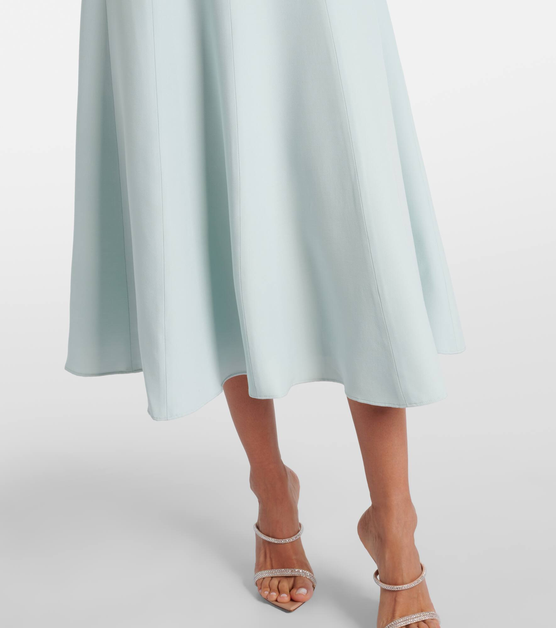 Embellished wool and silk midi dress - 5