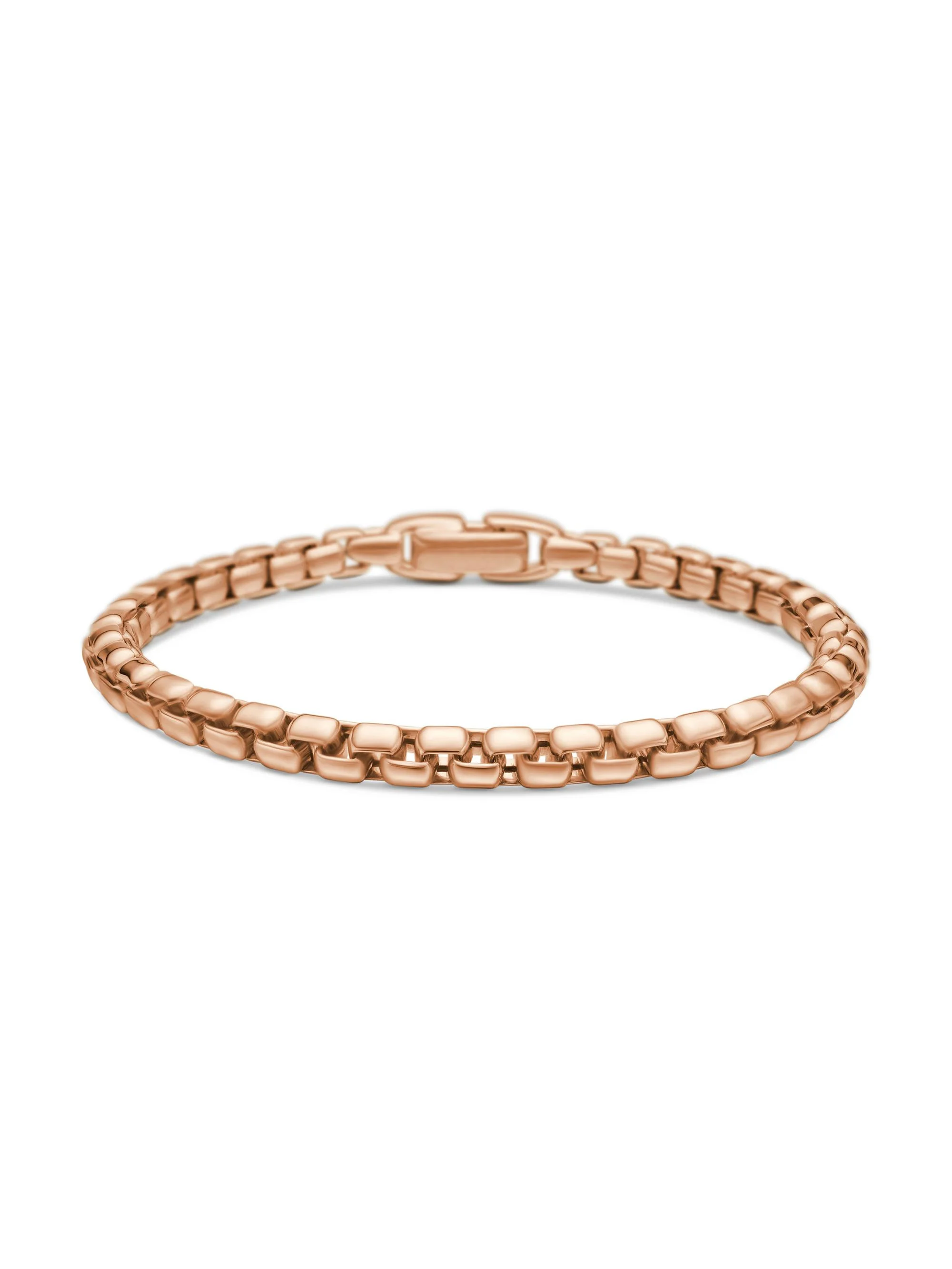 Men's Box Chain Bracelet in 18K Rose Gold, 5MM - Rose Gold - 1