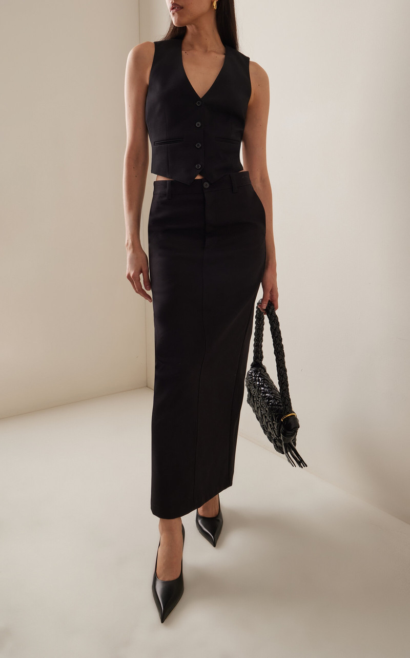 WARDROBE.NYC Cotton Drill Maxi Column Skirt black outlook