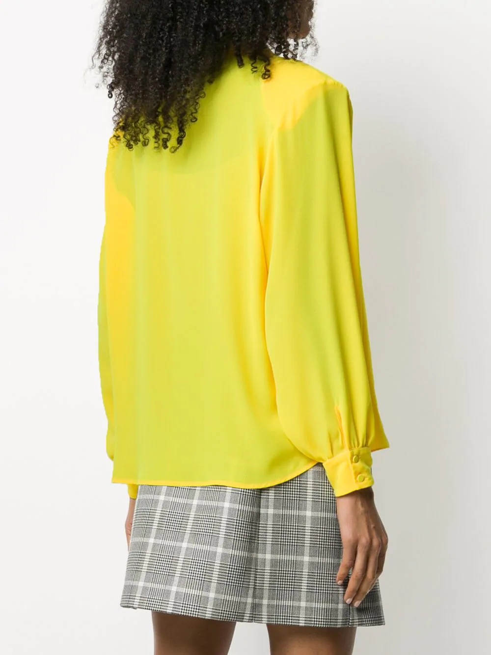 draped-detail long-sleeve blouse - 4