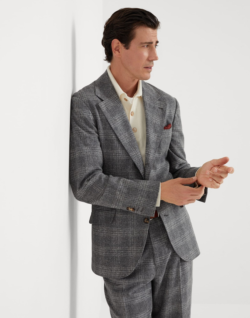 실크, 모직 및 캐시미어 Prince of Wales deconstructed Cavallo blazer 4
