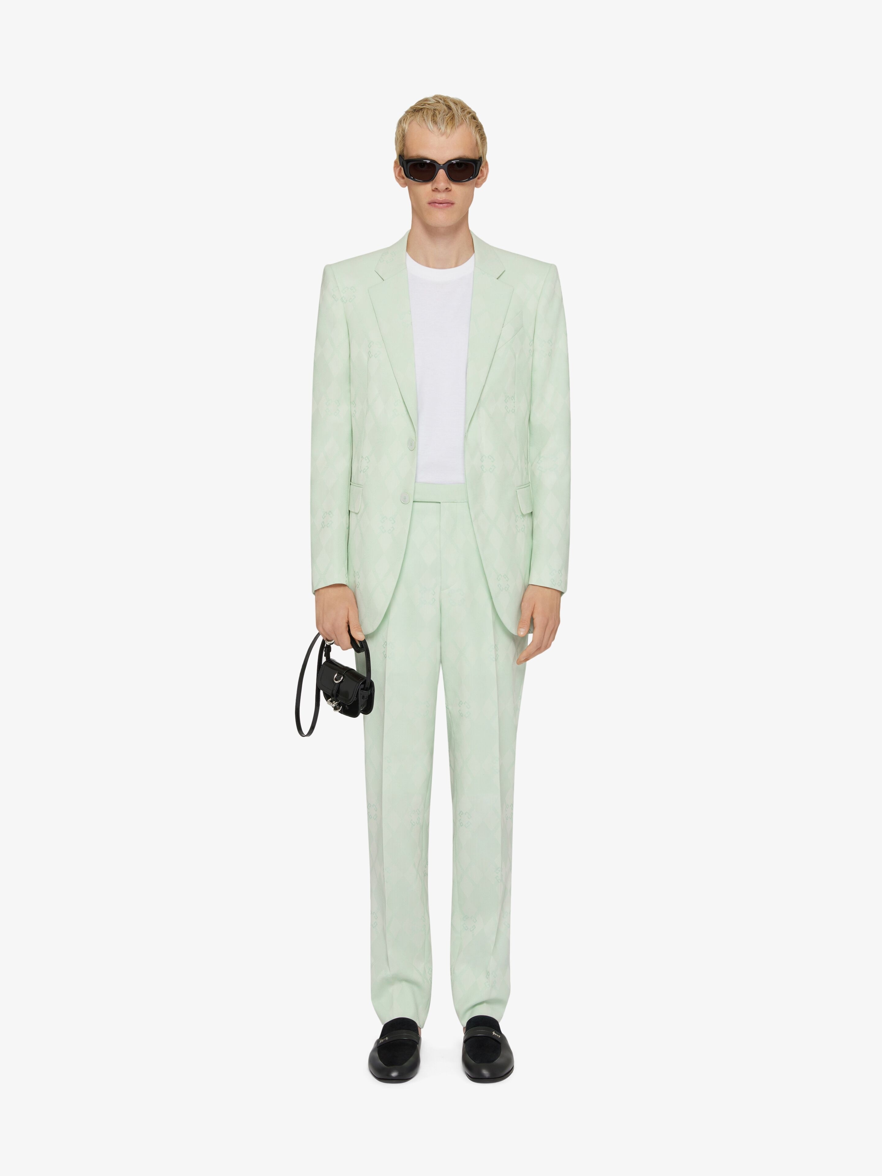 SLIM FIT TAILORED PANTS IN MONOGRAM 72 JACQUARD - 4