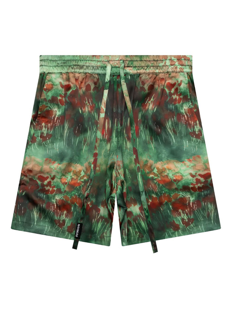 tie dye-print silk-blend shorts 1