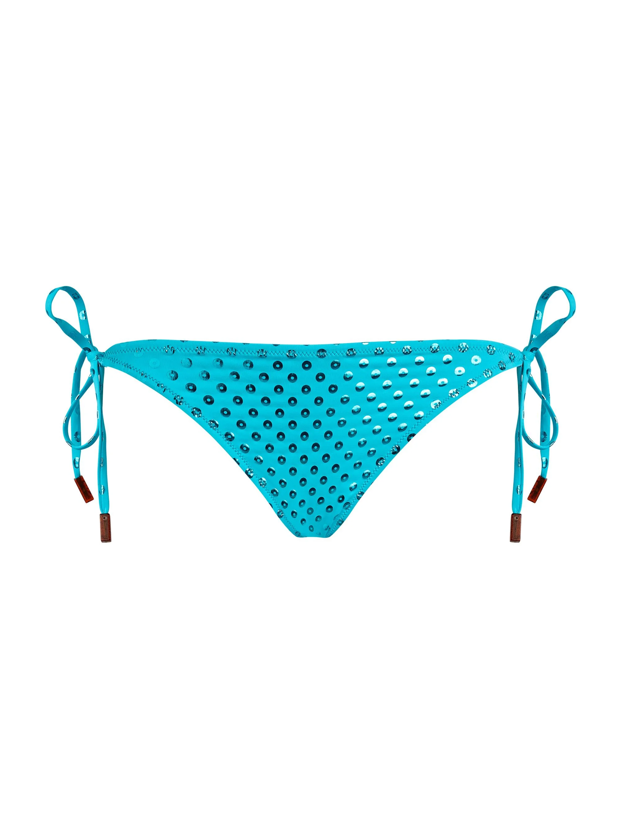 Women's Sequined Side Tie Bikini Bottom - Vertigo Disco - 1