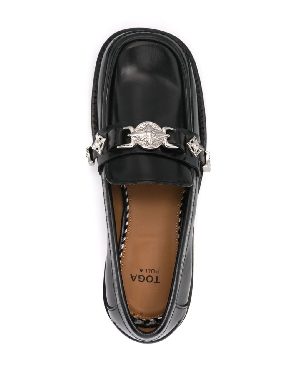metallic-detail loafers - 4