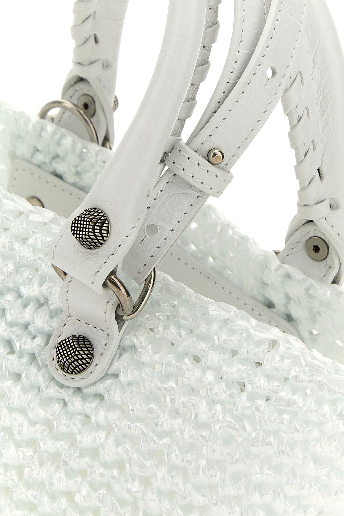 White raffia small Le Cagole Panier handbag - 4