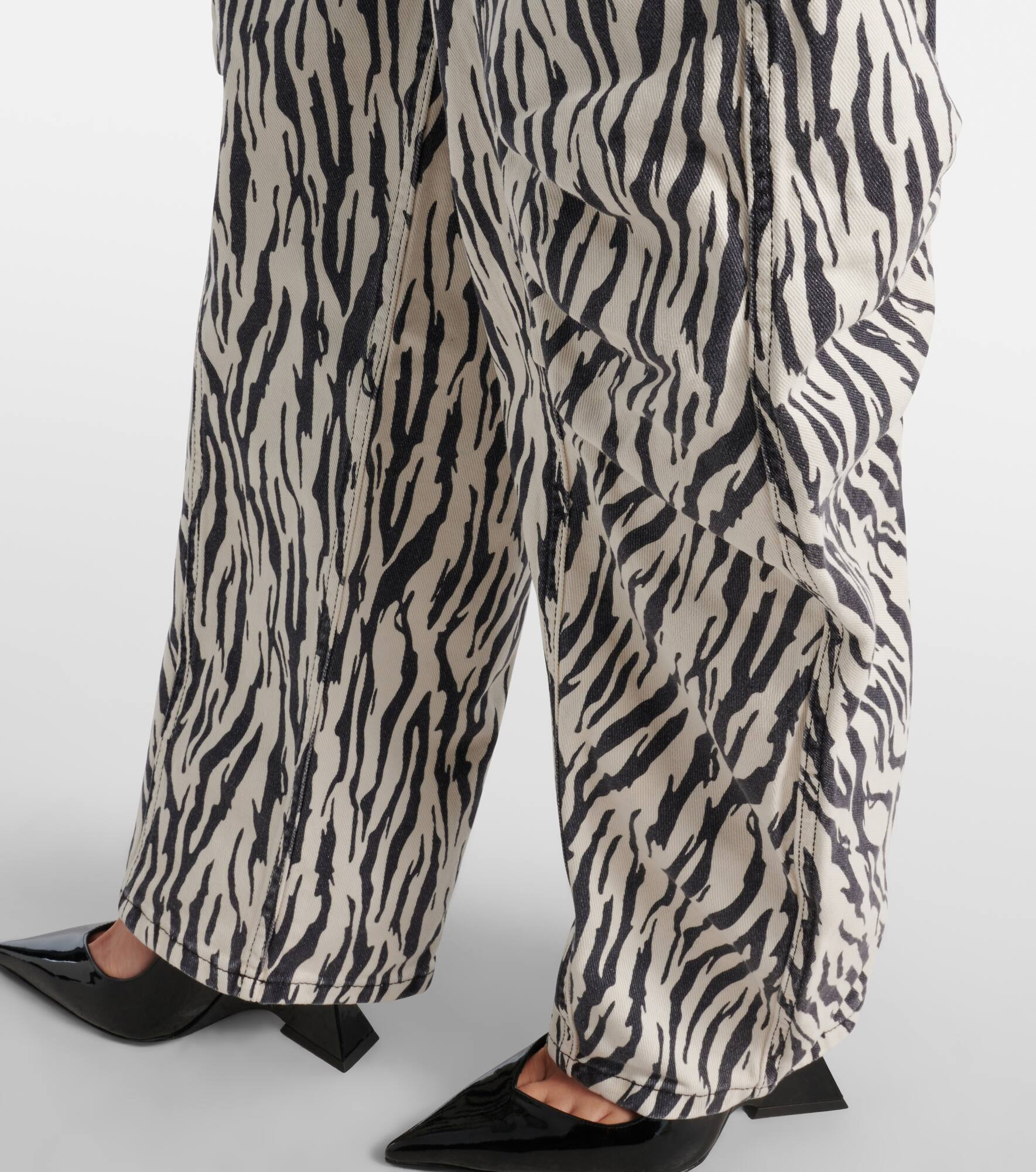Printed cotton twill cargo pants - 5