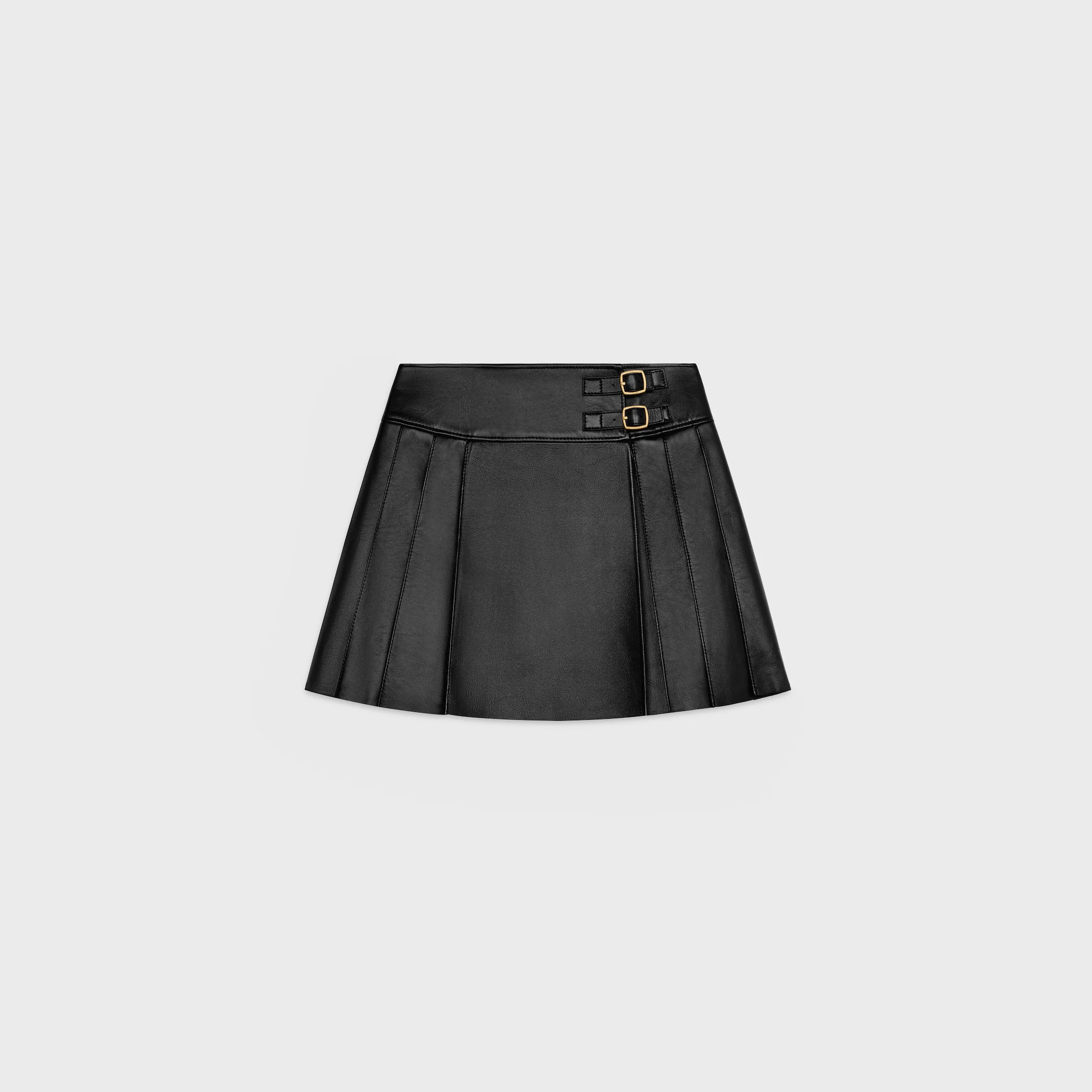 mini kilt skirt in soft lambskin - 1