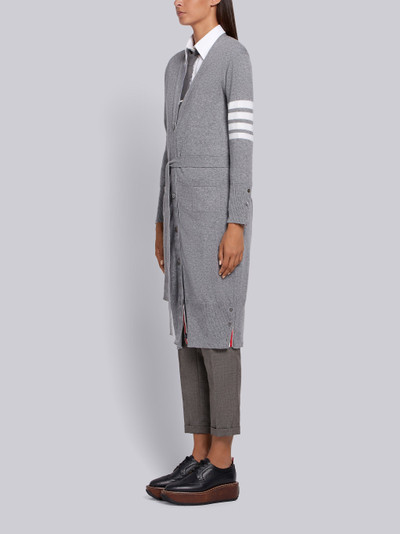 Thom Browne Light Grey Cashmere 4-bar V-neck Cardigan outlook