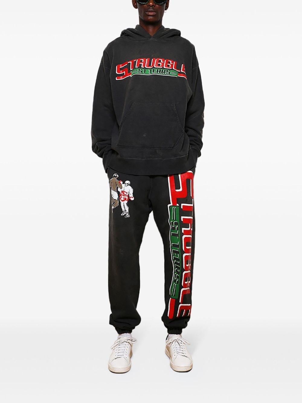 logo-print cotton track pants - 2