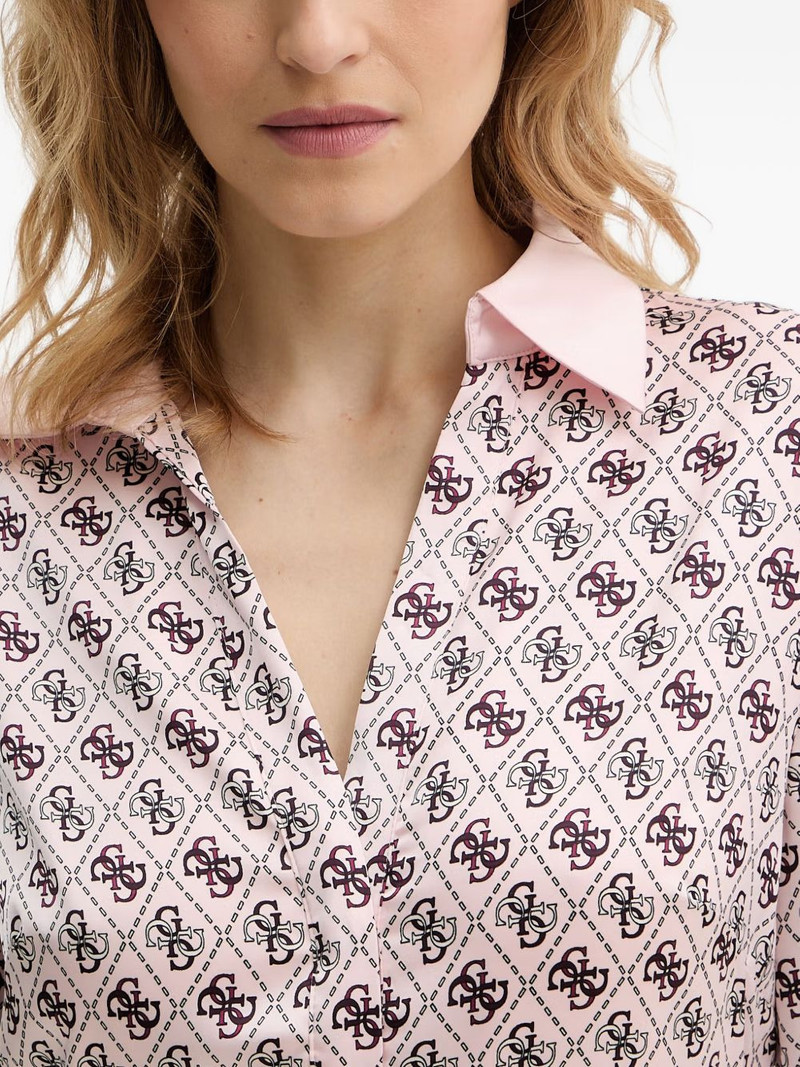 Blerta collar belted monogram mini dress 4