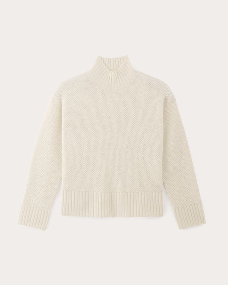 THE HONEYCOMB FUNNEL NECK IN WOOL CASHMERE 1