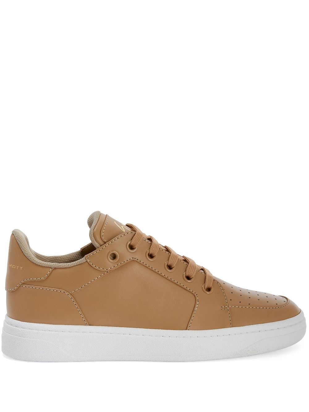 perforated leather sneakers - 1