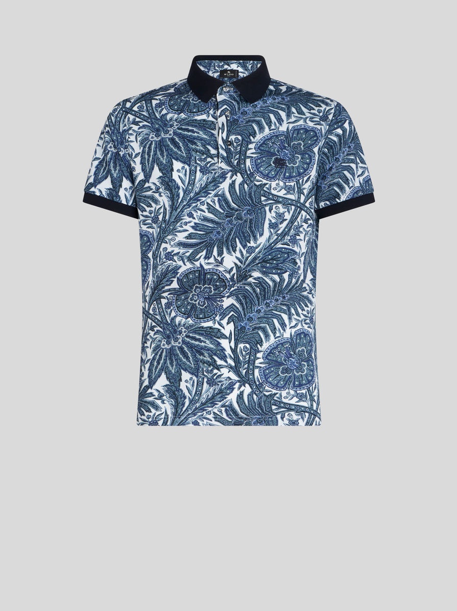 PRINTED COTTON POLO SHIRT - 1