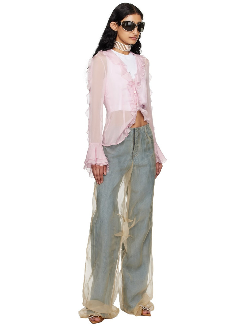 Blumarine Pink Ruffle Blouse outlook