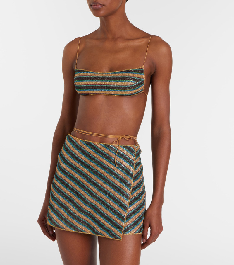 Oséree Lumière striped wrap skirt outlook