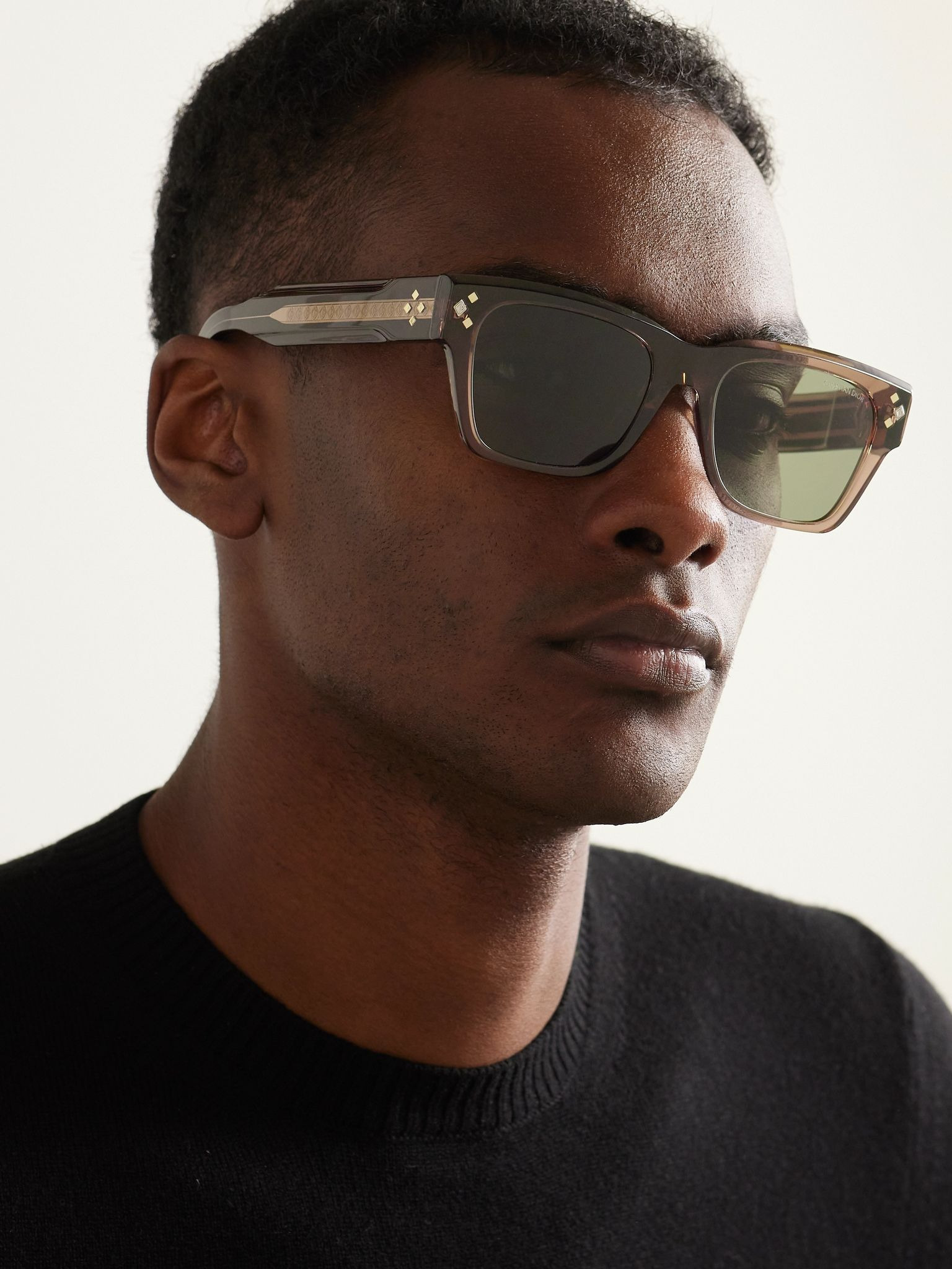 CD Diamond S2I D-Frame Acetate and Silver-Tone Sunglasses Brown - 2