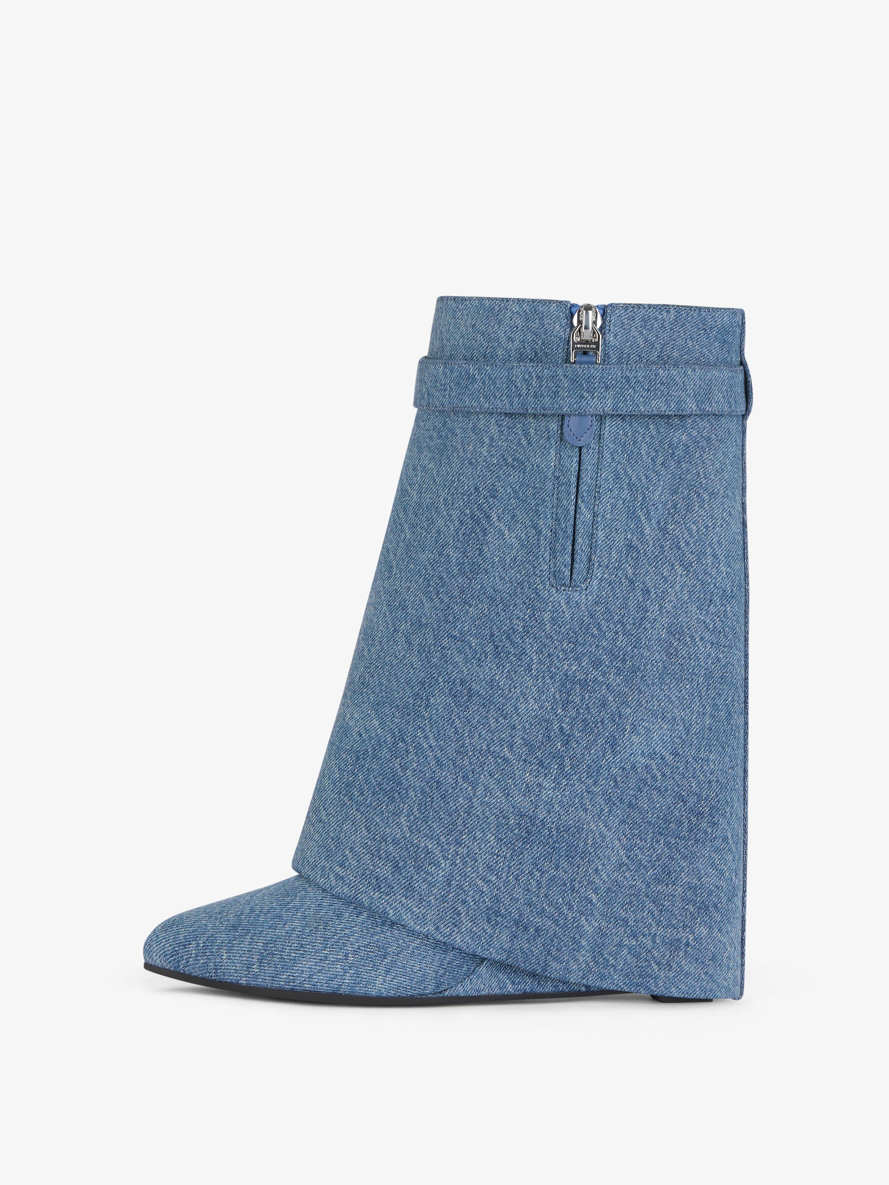 SHARK LOCK ANKLE BOOTS IN DENIM - 5
