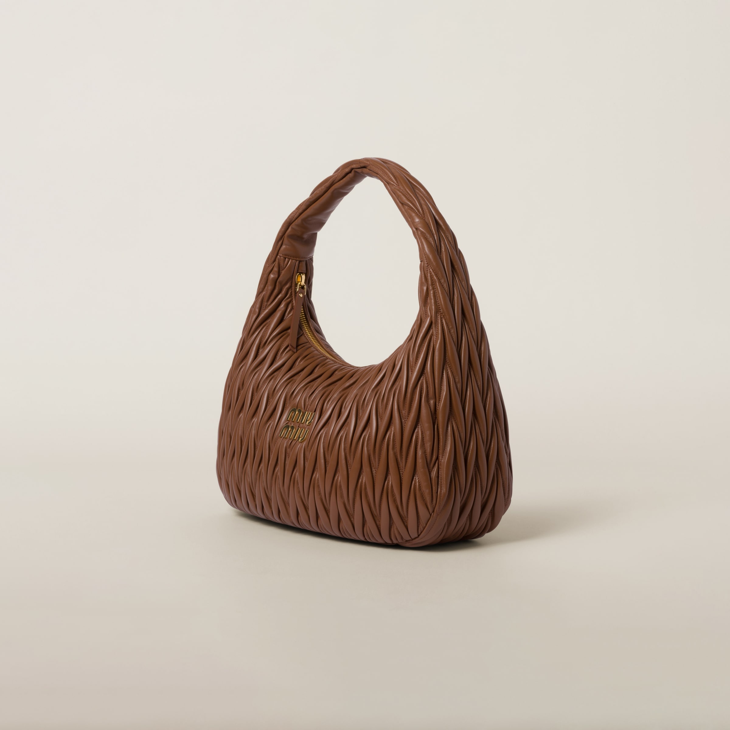 Wander matelassé nappa leather hobo bag - 3