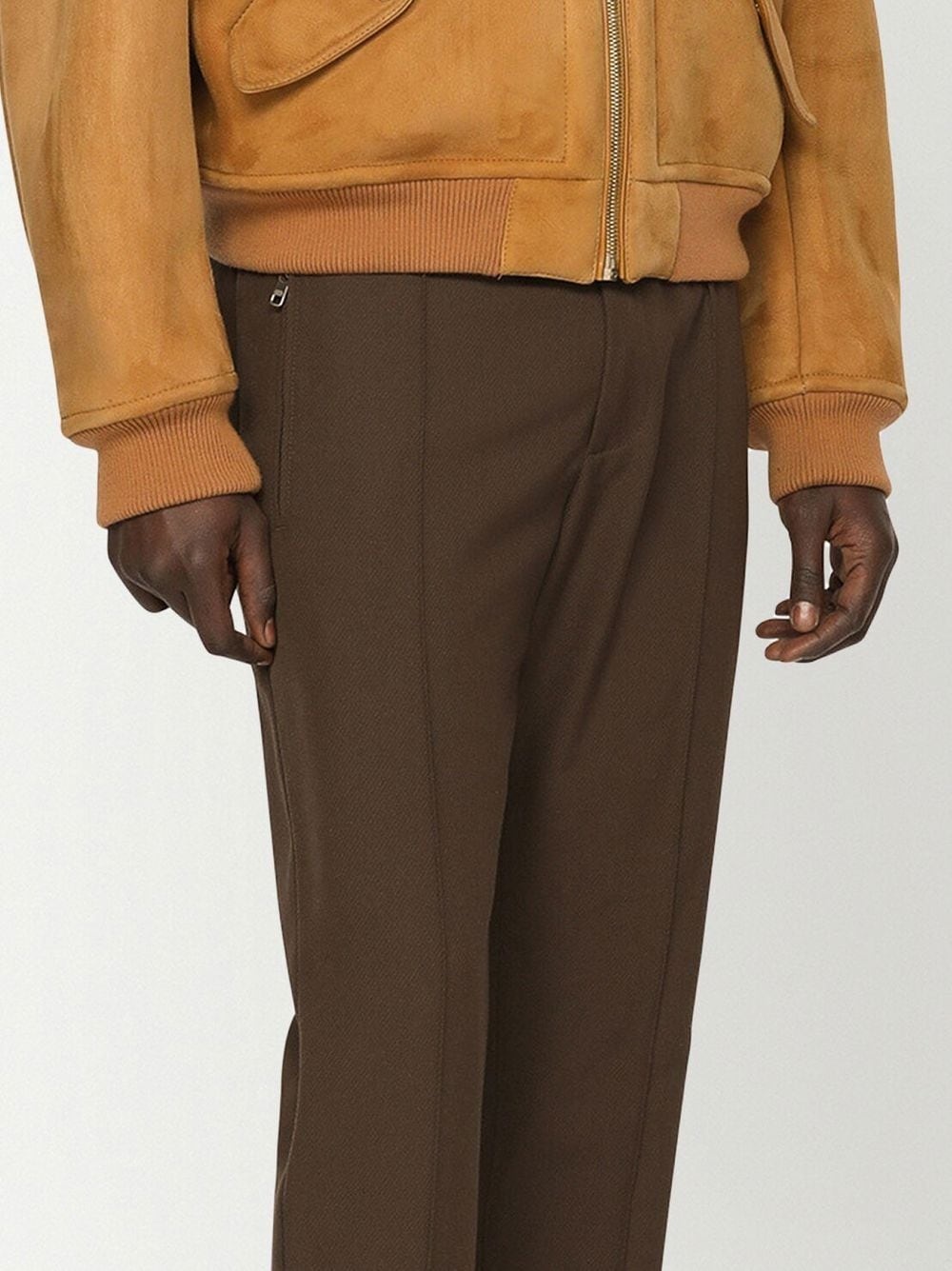 wool-gabardine track trousers - 5