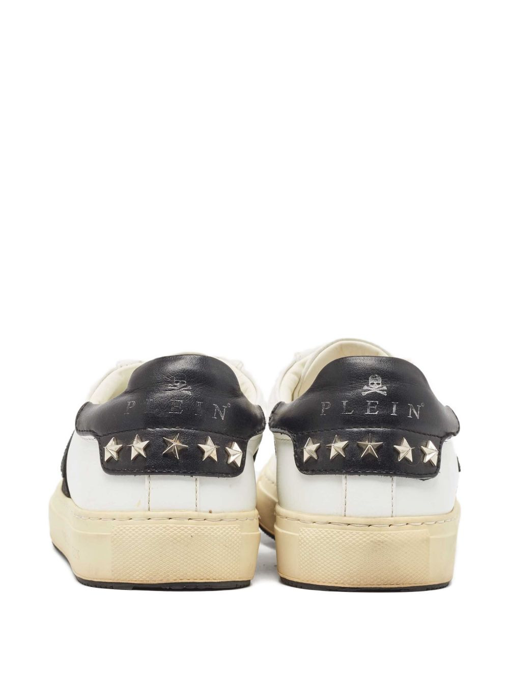 crystal-embellishment leather sneakers - 3