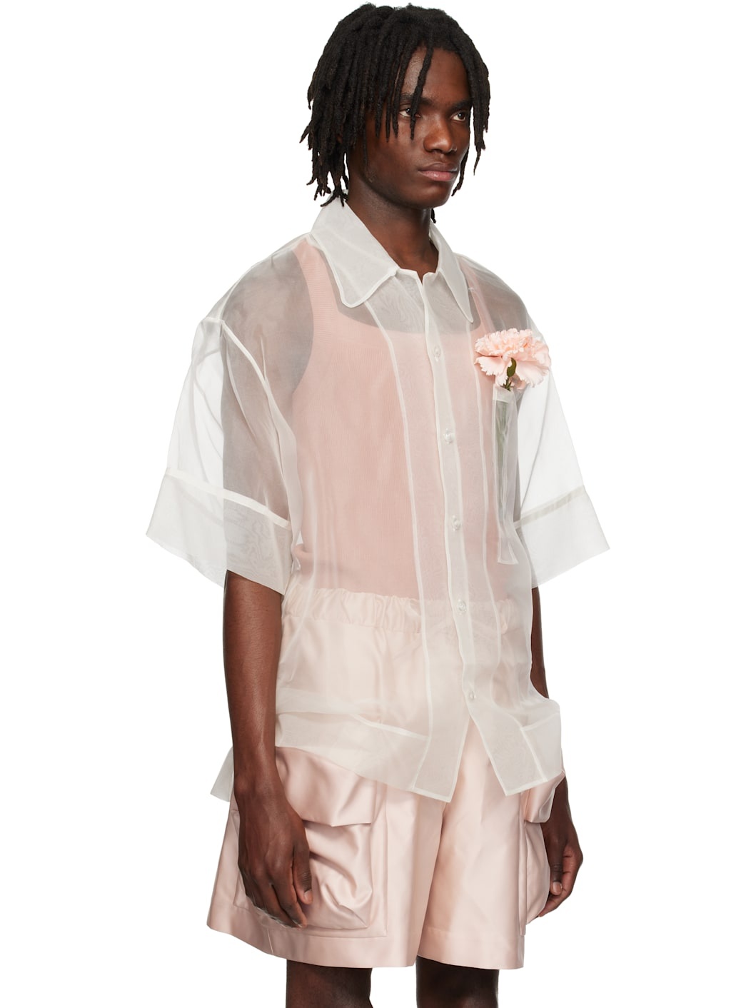 Off-White Carnation Pocket Boxy Shirt - 2