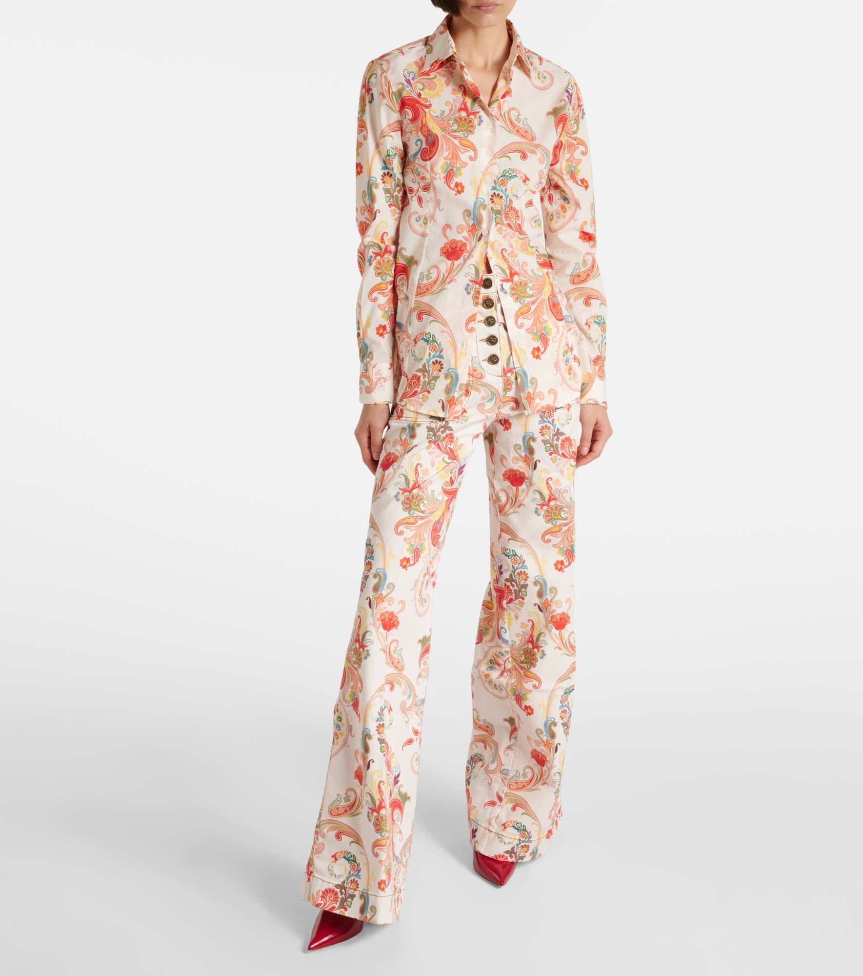 Paisley high-rise flared jeans - 7