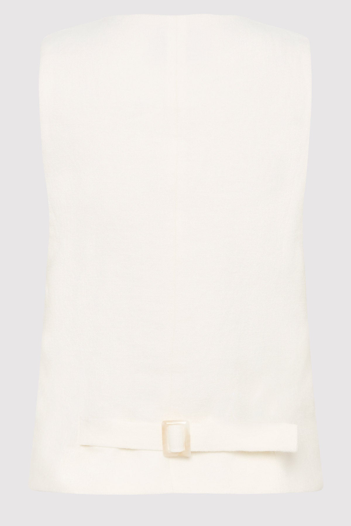 Tailored Linen Vest - Ivory - 9