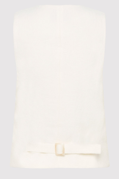 ST. AGNI Tailored Linen Vest - Ivory outlook