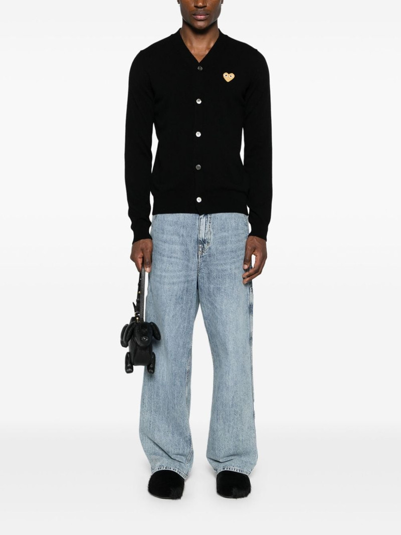 Comme des Garçons PLAY heart-patch wool cardigan outlook