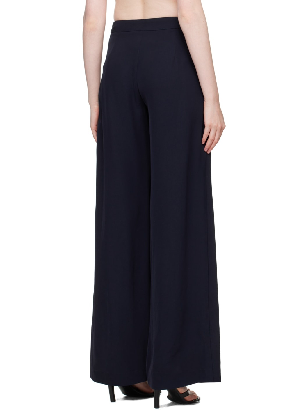 Navy Wrap Trousers - 3