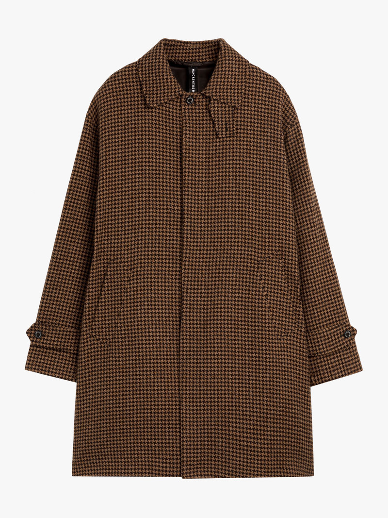 SOHO BROWN HOUNDSTOOTH WOOL OVERCOAT 1