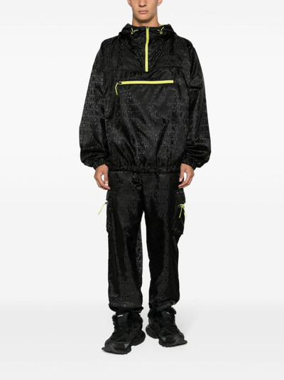 Moschino logo-print hooded lightweight jacket outlook