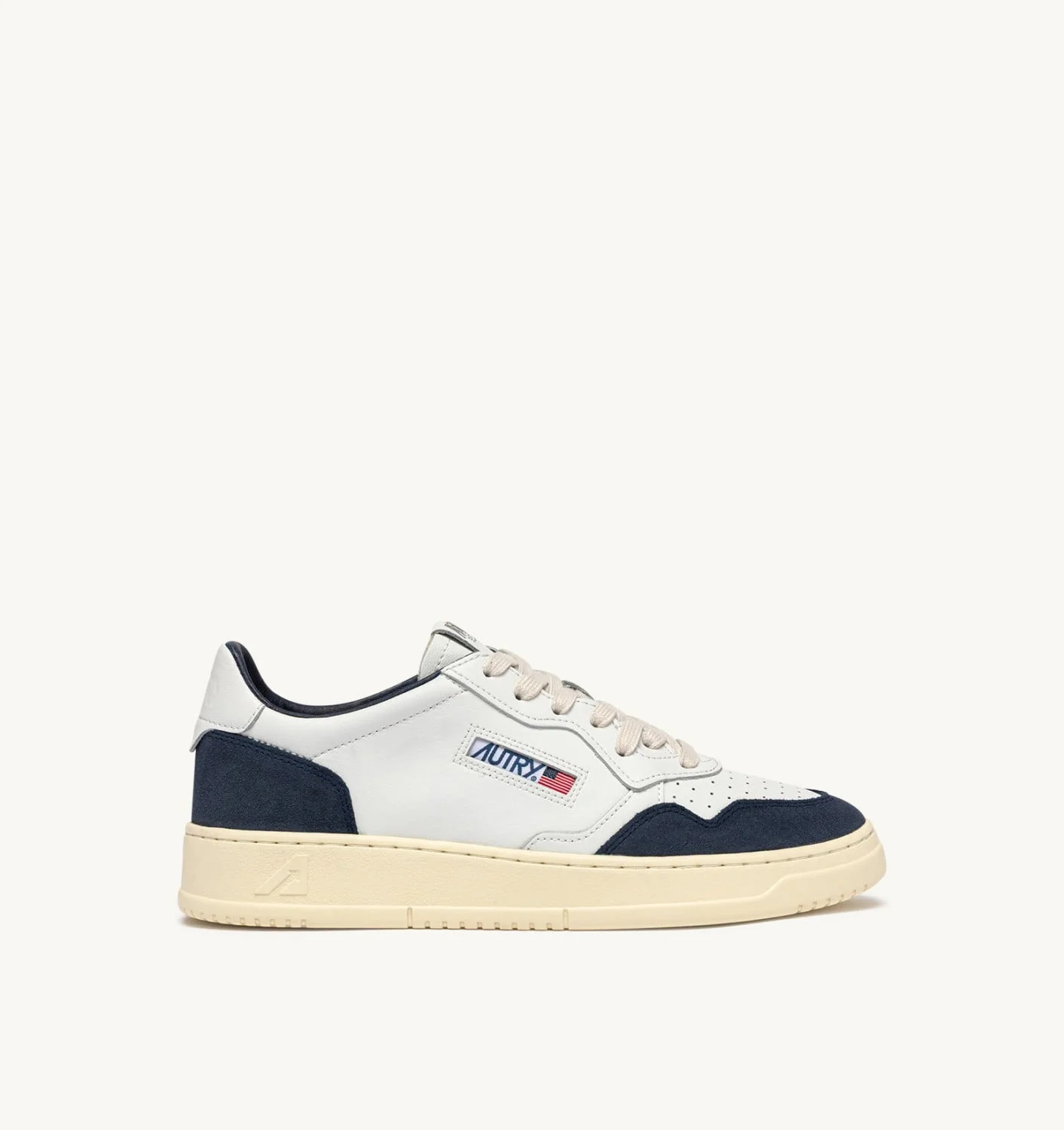 MEDALIST LOW SNEAKERS IN WHITE LEATHER AND BURGUNDY SUEDE - 1