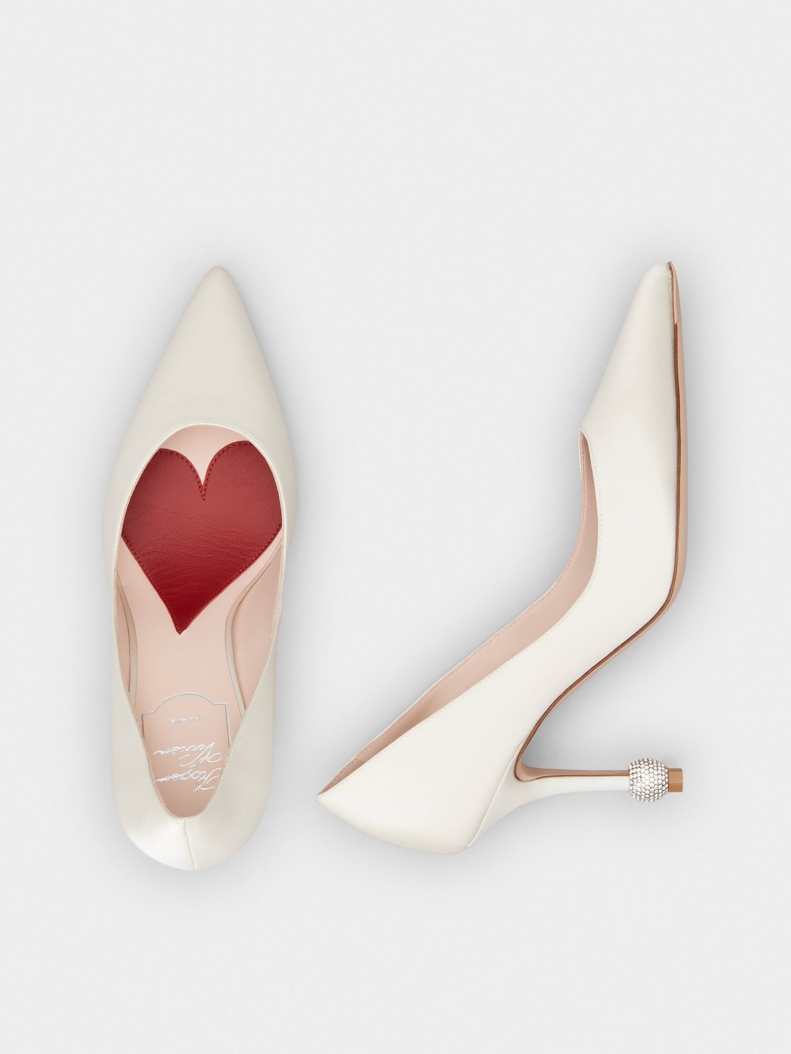 Jewel Heel Pumps in satin - 4