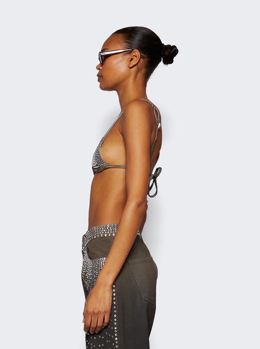 Denim Bra Top Dark Grey - 4