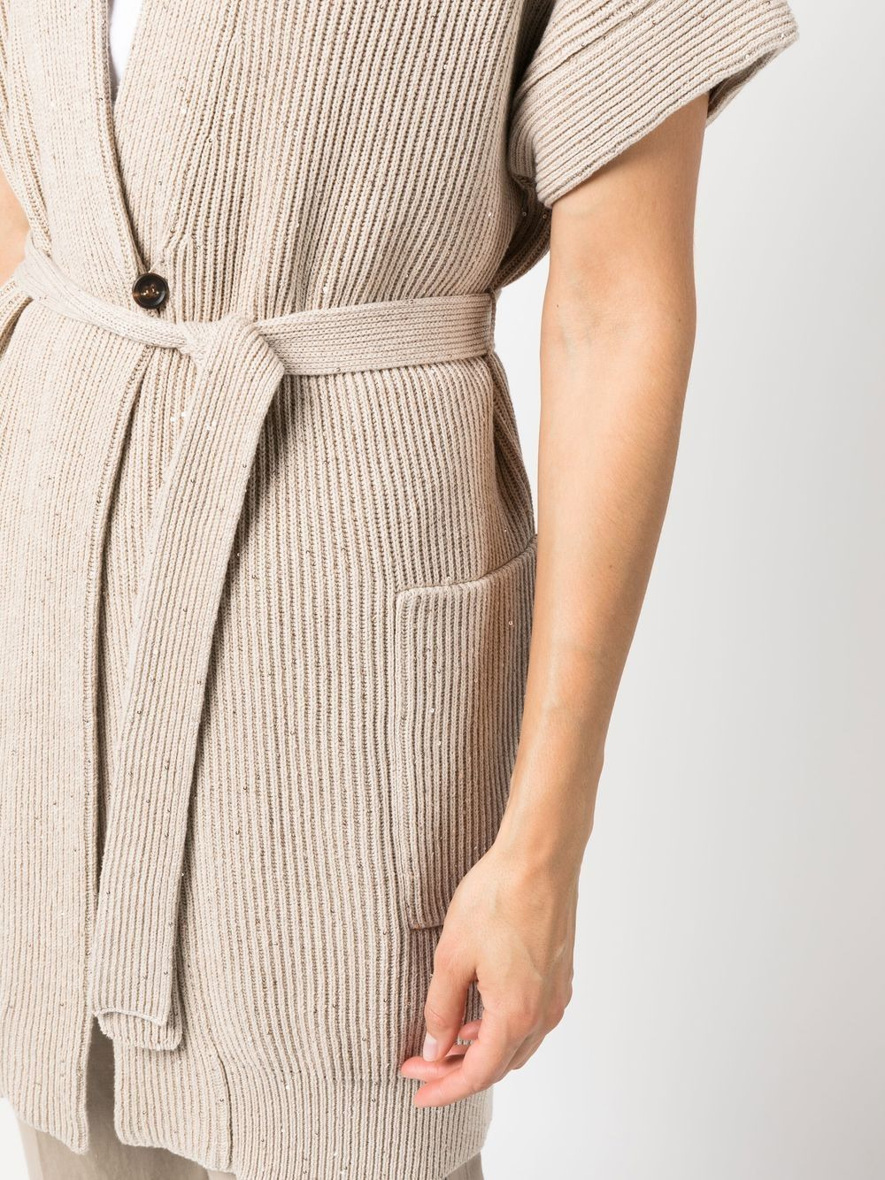 chunky-knit sleeveless cardigan - 5