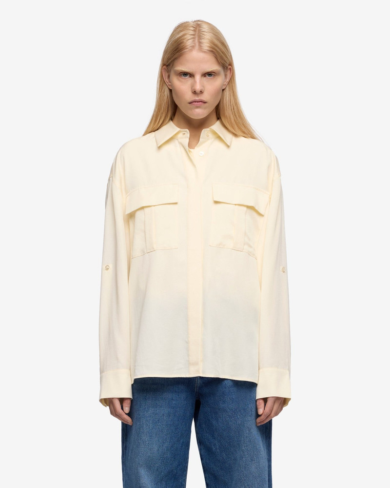 7 For All Mankind Lyocell Utility Shirt in Ivory outlook