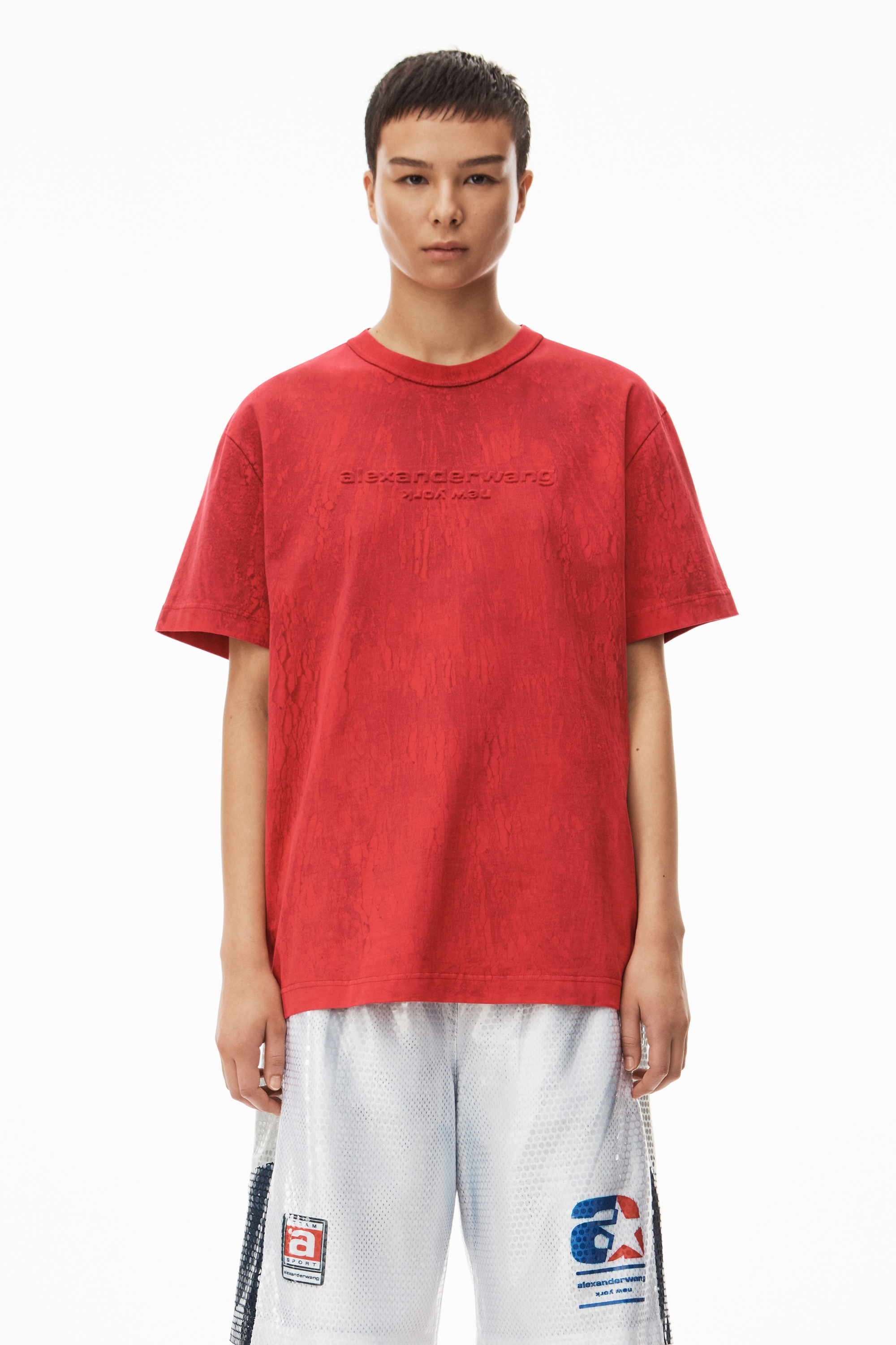 PLASTER DYED LOGO TEE IN COMPACT JERSEY - 2